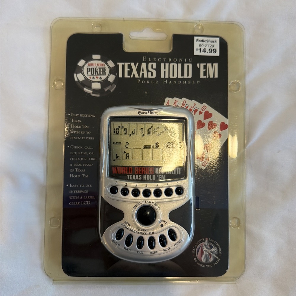 Excalibur World Series of Poker Texas Hold 'Em Handheld Electronic Game New